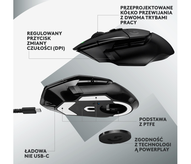 Logitech G502 X Lightspeed czarna - 1066487 - zdjęcie 6